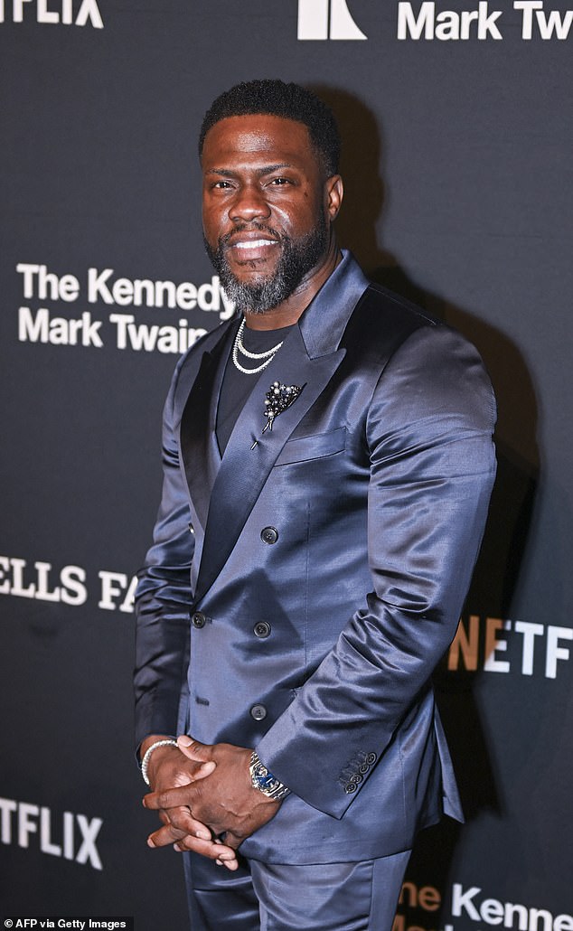 Comedian Kevin Hart received the Mark Twain Prize for American Humor Sunday night at the Kennedy Center in Washington, DC.