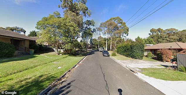 The 39-year-old man was allegedly armed with a wooden pole and appeared to be high on Morrison Crescent in Kilsyth, in Melbourne's east (pictured), about 11pm on Saturday.  He was restrained by an off-duty police officer and a member of the public before he became unresponsive.