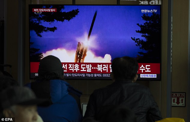 In South Korea, people watch North Korean missile launches on television.  These apparent tests have been condemned by the United States, Japan and South Korea.