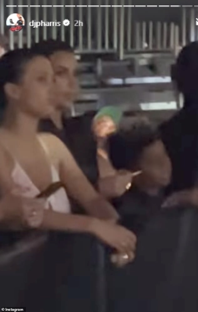 In a clip from the event, Bianca can be seen in a pink top filming the performance on her phone with Kim by her side