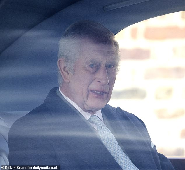 HM King Charles III managed to smile at the public as he left Windsor Castle this morning towards Clarence House