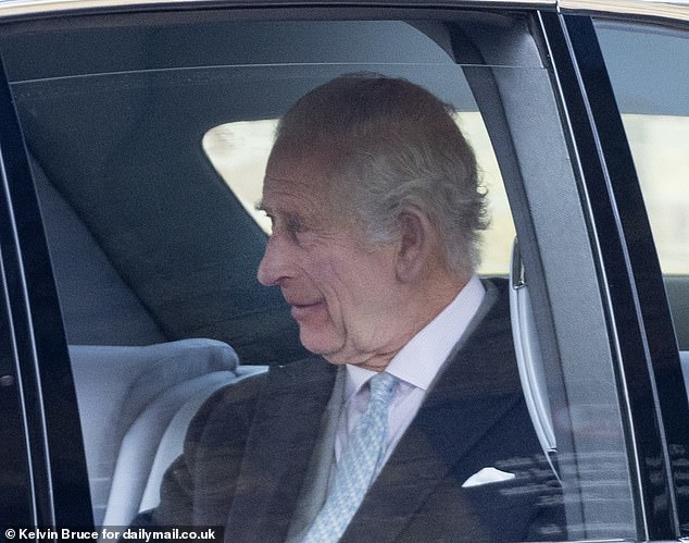 The King appeared in good spirits after weeks of intense speculation directed at the Royal Family.
