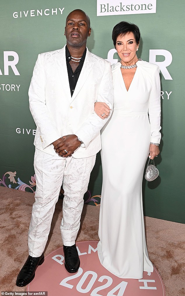 Kris Jenner and her longtime love Corey Gamble coordinated their outfits at Saturday night's amfAR Palm Beach Gala