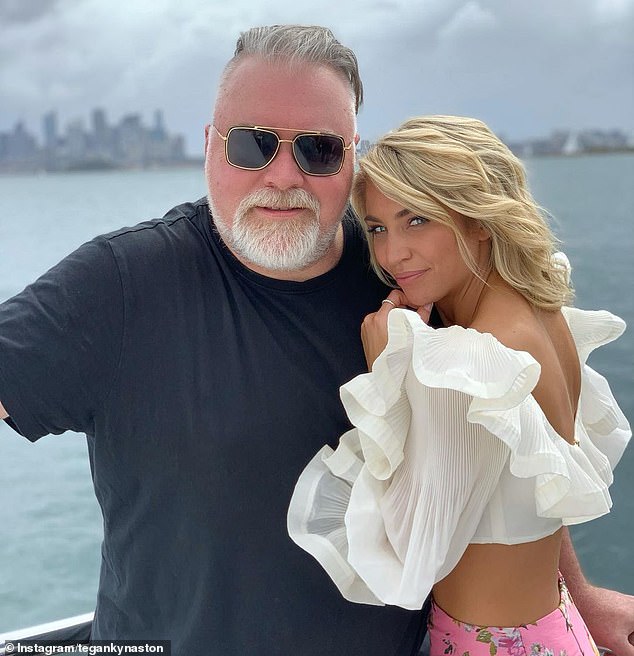 Kyle Sandilands (left) married Tegan Kynaston at Sydney's famous $60 million Swifts mansion in the luxury suburb of Darling Point last year.