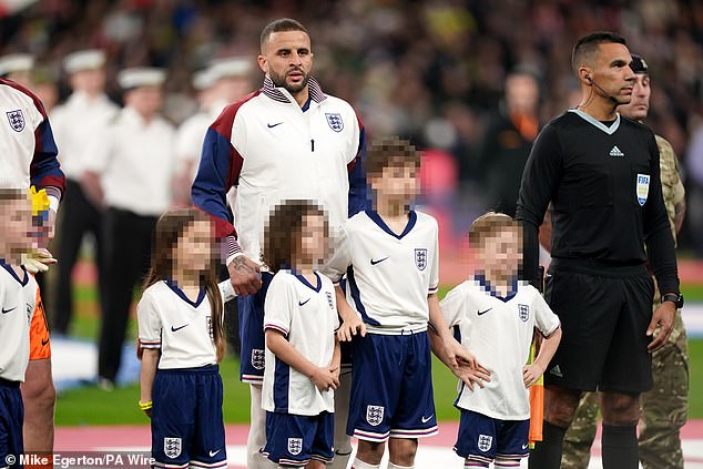 Kyle Walker shrugged off his recent paternity scandal as he led England against Brazil on Saturday, alongside the three children he shares with wife Annie Kilner.