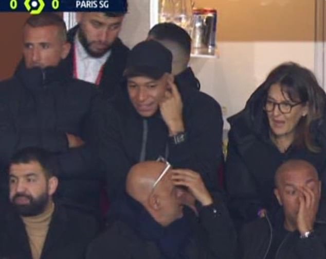 Mbappé watched the second half of the tie between PSG and the former Monaco from the stands