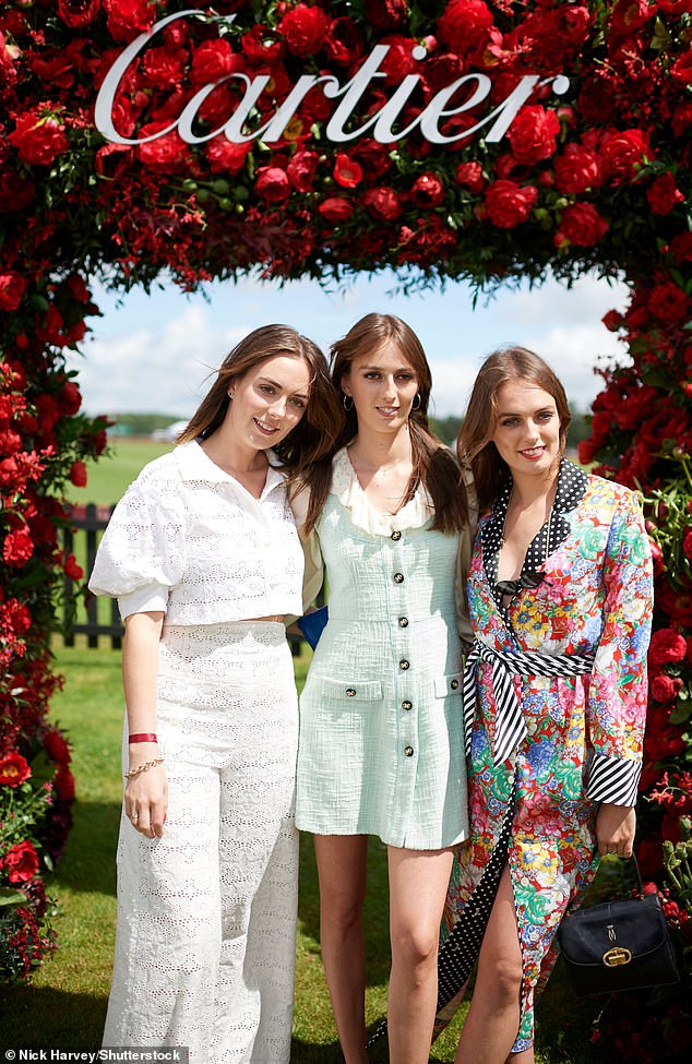The Duchess of Rutland lives in a separate wing of The Crown's Belvoir Castle from that of her ex-husband, the Duke of Rutland.  Pictured: Lady Eliza Manners, Lady Violet Manners and Lady Alice Manners in 2019