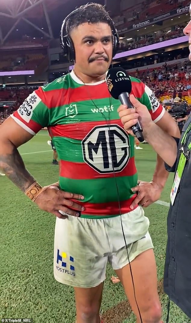Rabbitohs back Latrell Mitchell could have some explaining to do after being bandied about on live radio several times following his side's defeat at the hands of the Broncos on Thursday