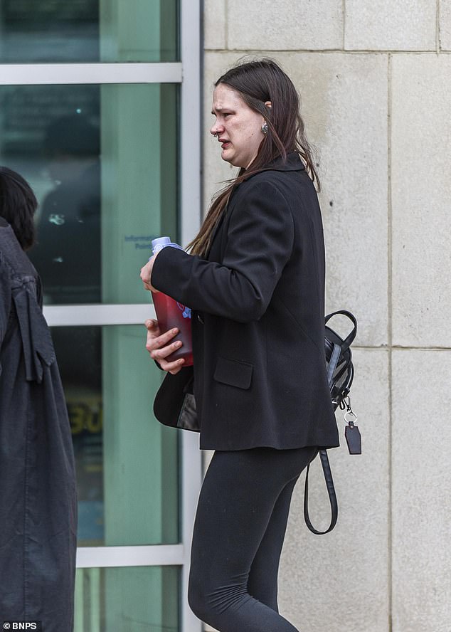 Jennifer Mallee, 28, pictured at Bournemouth Crown Court where a jury found her guilty of three counts of sexual assault.