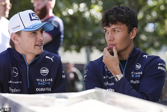 Logan Sargeant (left) was withdrawn from the Australian Grand Prix after his car was given to teammate Alex Albon (right) who crashed during opening practice in Melbourne on Friday.