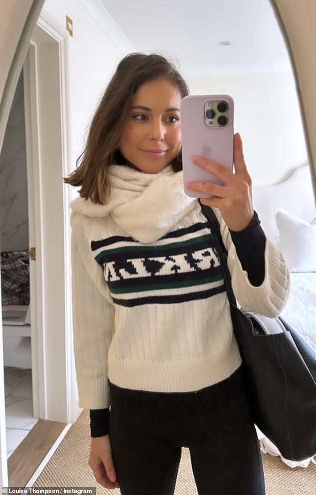 Louise Thompson inadvertently sparked baby speculation when she received an 'auntie' card from her brother Sam and girlfriend Zara McDermott on Wednesday.