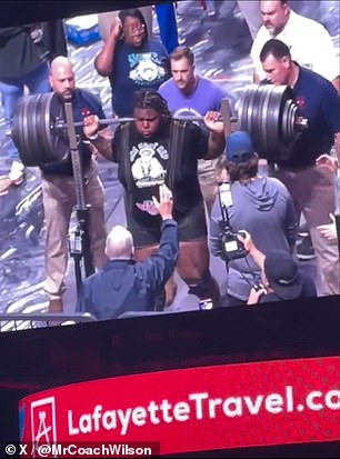 The 18-year-old, who weighs 462 pounds, later became Louisiana's strongest high school weightlifter of all time.
