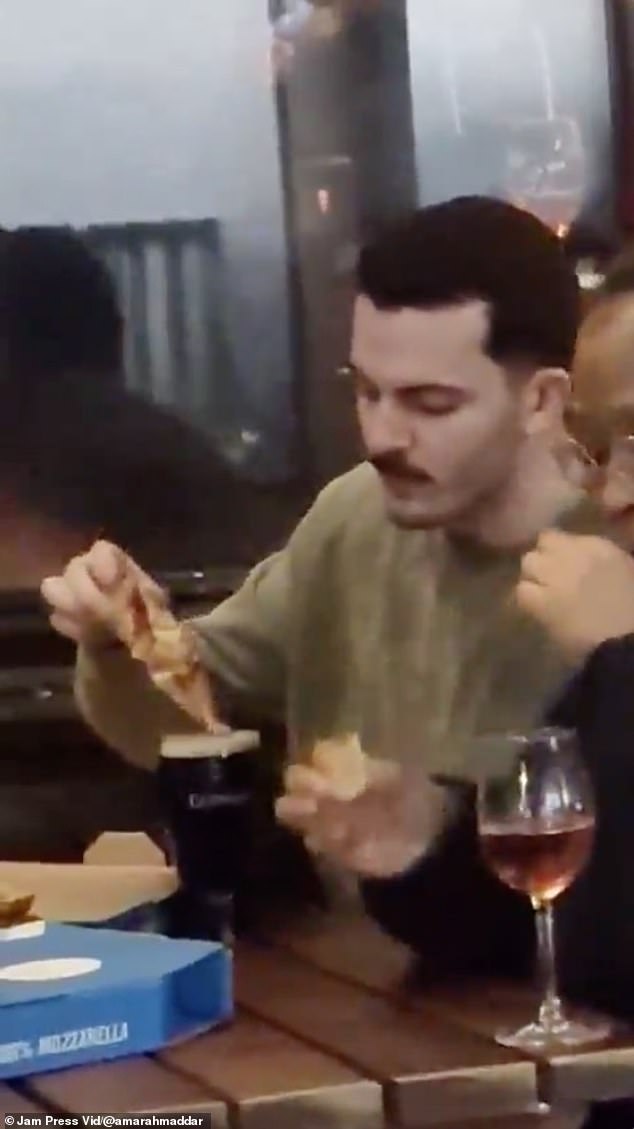 A woman has revealed her horror after seeing a man dip a slice of pizza into his stout - and eat it
