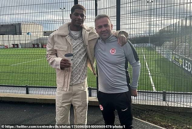 Rashford went and visited Larne FC before going on a 12-hour bender in Belfast in January.