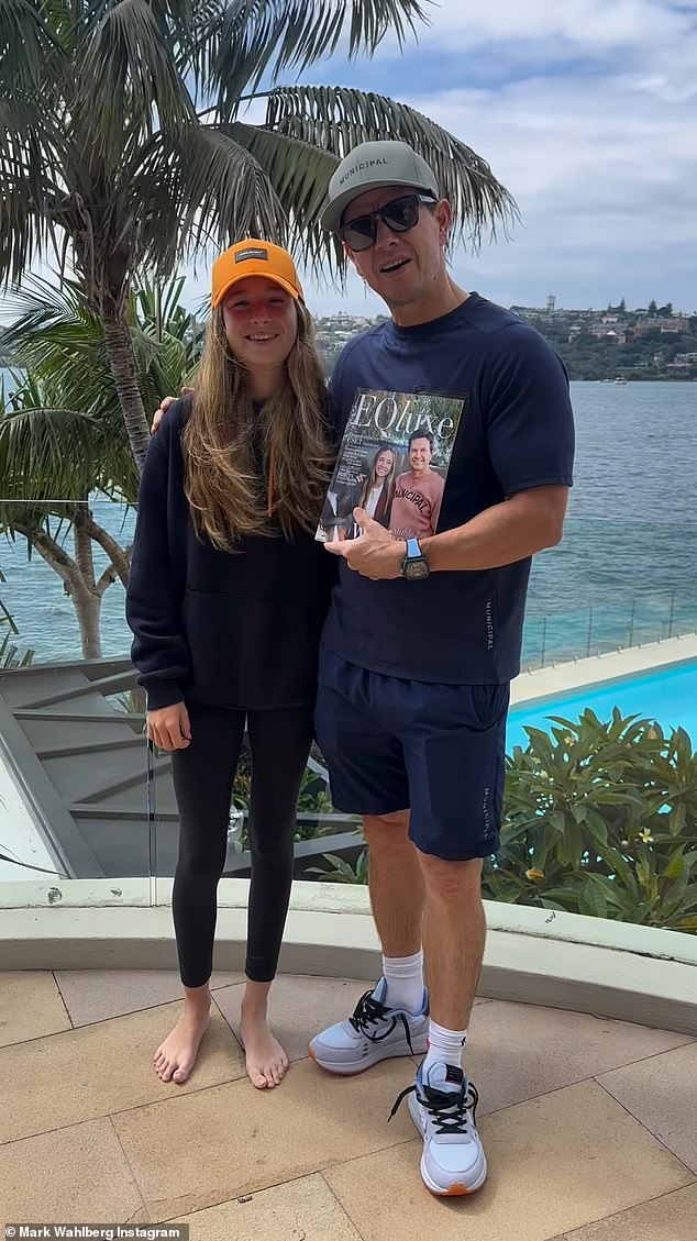 Mark Wahlberg had a 'proud father moment' this week as he celebrated his first joint magazine cover with his 14-year-old daughter Grace.