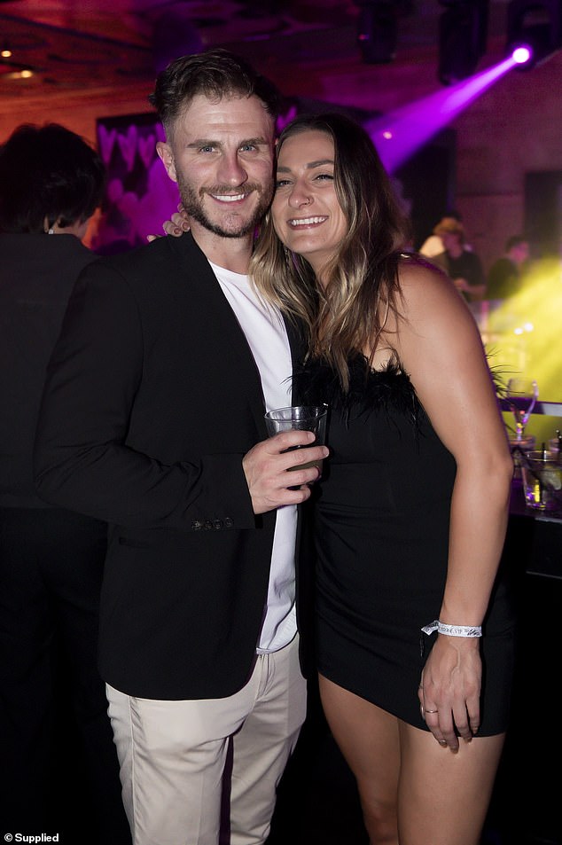 Married At First Sight boyfriend Ash Galati (left) is making up for lost time after his pairing with Madeleine Maxwell in the dating experiment.  The reality star was spotted putting on a PDA with a mystery woman at the Grand Prix after-party in Melbourne on Sunday.