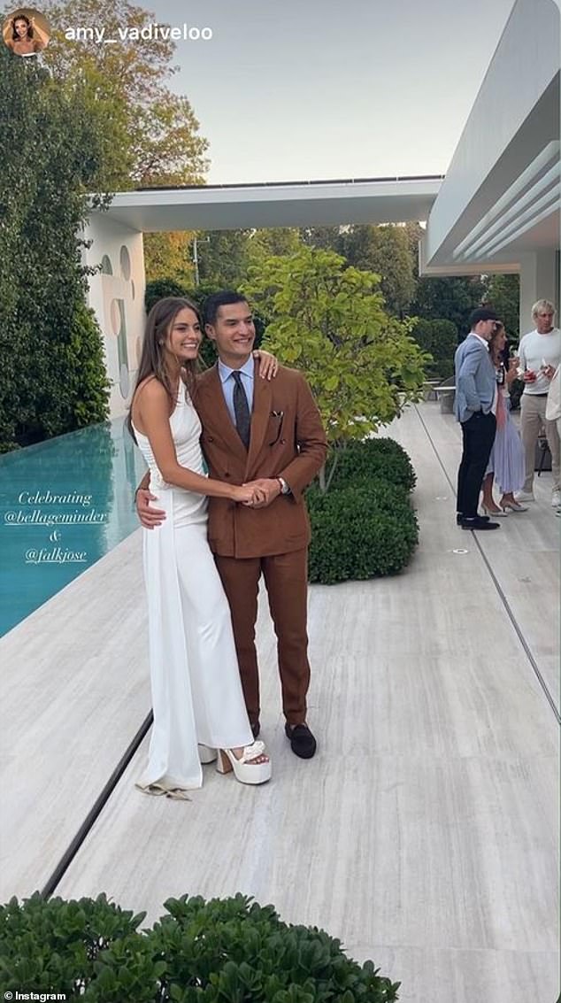 Bella Geminder has had a stunning engagement party with her new fiancé José Falk.  Both in the photo