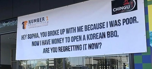 A Melbourne restaurant owner has plastered a cheeky sign outside his soon-to-open venue in Caroline Springs.