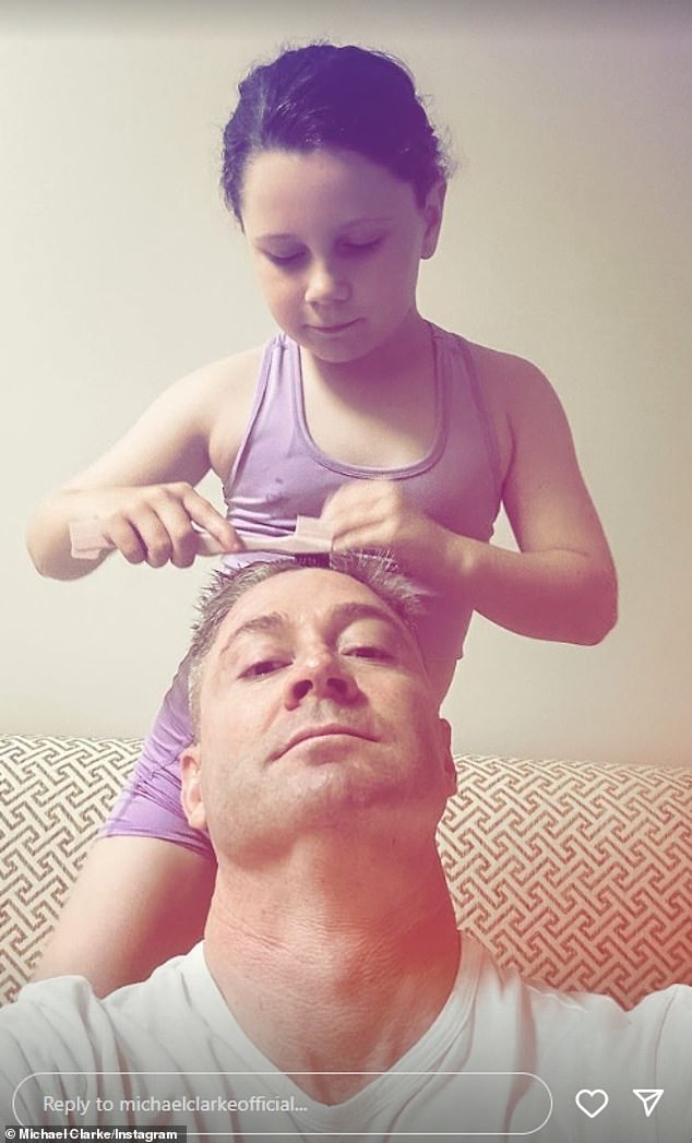Michael Clarke treated himself to some well-deserved 'me time' earlier this month thanks to his eight-year-old daughter, Kelsey Lee.  The cricket legend shared a cute gallery of pictures to Instagram, capturing precious moments while indulging in a makeover session.  Both pictured