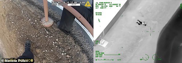 Amazing video shows the moment Arizona police used a snipe to shoot suspect Tobin Pico as he ran after a traffic stop.  Pico got up after being wounded, but was killed seconds later in a shootout with authorities