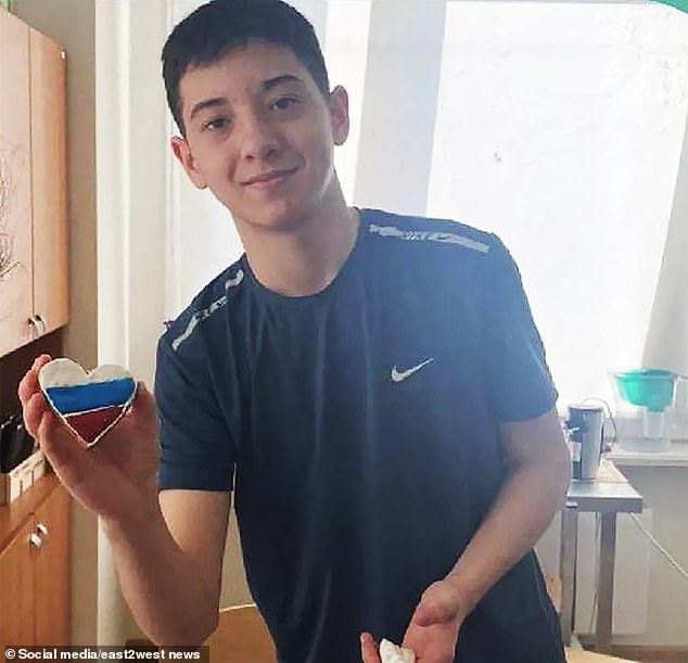 As terrorists began shooting at concertgoers on Friday, 15-year-old Islam Khalilov (pictured) was working part-time as a cloakroom attendant at Moscow's Crocus City Hall.