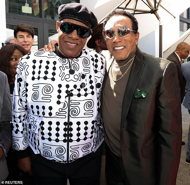 The ceremony was attended by Stevie Wonder, Smokey Robinson and other Motown stars.