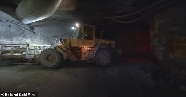 Emergency services are desperately trying to rescue two people trapped underground after the Indicator Lane gold mine in Ballarat (pictured) collapsed on Wednesday afternoon
