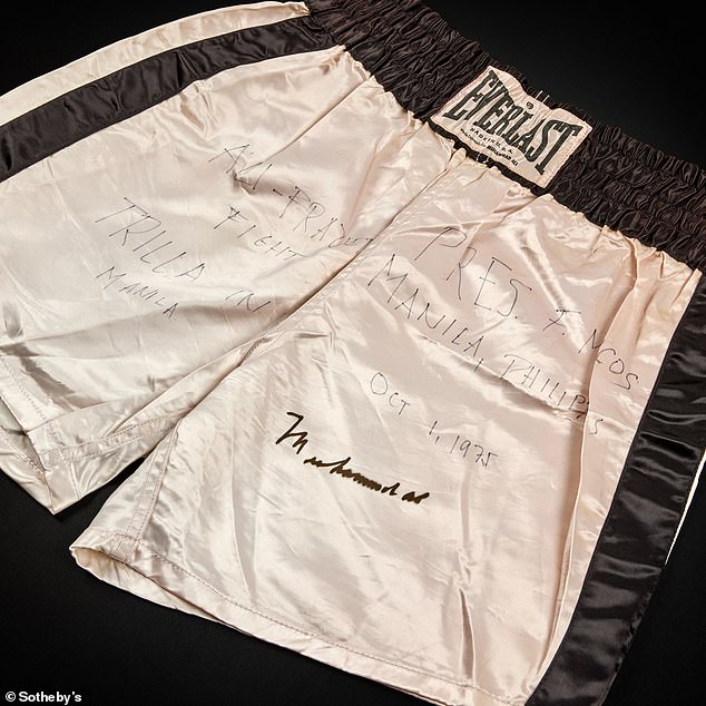 Muhammad Alis shorts from the Thrilla in Manila among 350