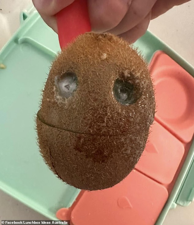 The mother was confronted with the horrific, “haunted” sight of an eyeless kiwi face.