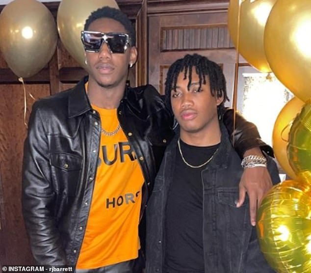 RJ Barrett will miss the Raptors' game against Orlando following the death of his brother Nathan (R).