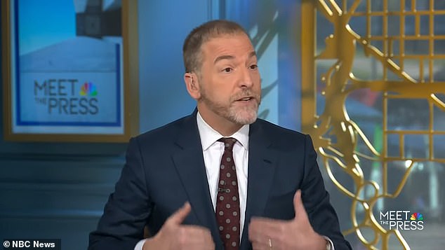 Veteran NBC analyst Chuck Todd attacked his own bosses for hiring former RNC chairwoman Ronna McDaniel on Sunday's Meet The Press, as fury among the network's staff played out for viewers.