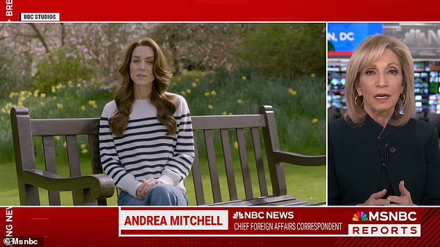 NBC News host Andrea Mitchell has praised the Princess of Wales for announcing her cancer diagnosis on camera after weeks of painful rumors
