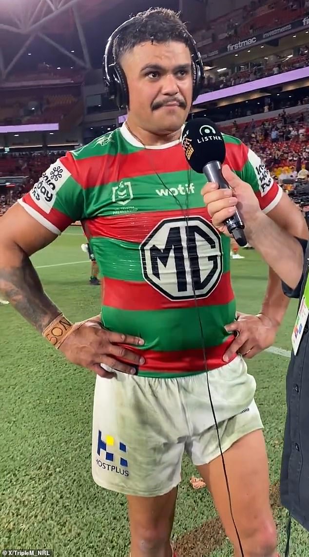 If follows Mitchell who escaped a fine for his expletive-filled post-match interview last week after losing to the Broncos (pictured)