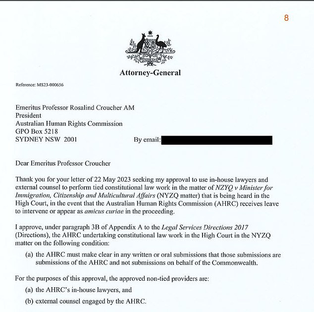 Attorney-General Mark Dreyfus' letter authorizing the use of publicly funded lawyers to argue against the Commonwealth in a case that ultimately saw 151 foreign offenders released onto Australian streets.