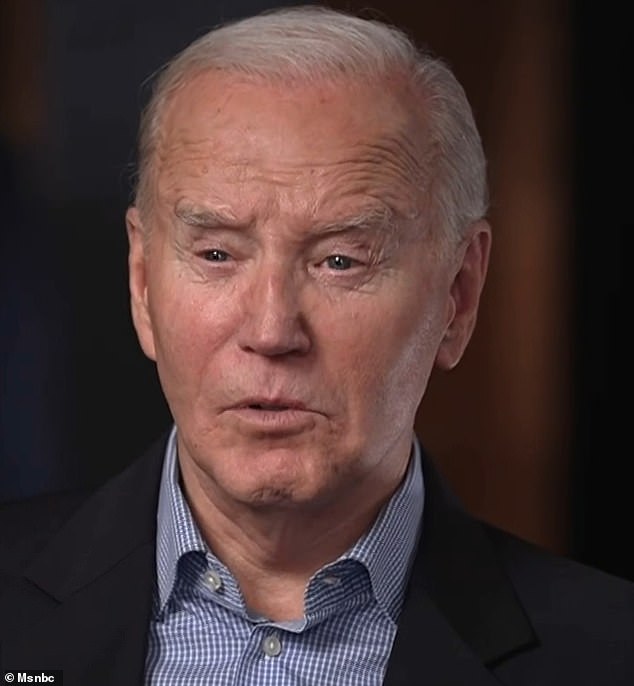 Biden told MSNBC on Saturday that the Israeli prime minister is 'hurting Israel' by killing so many civilians