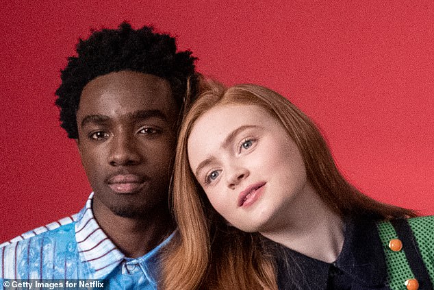 The show's creator, Ross Duffer, posted nine photos from the set of the Netflix series on his Instagram today, including two photos of Sadie Sink, 21, and Caleb McLaughlin, 22.