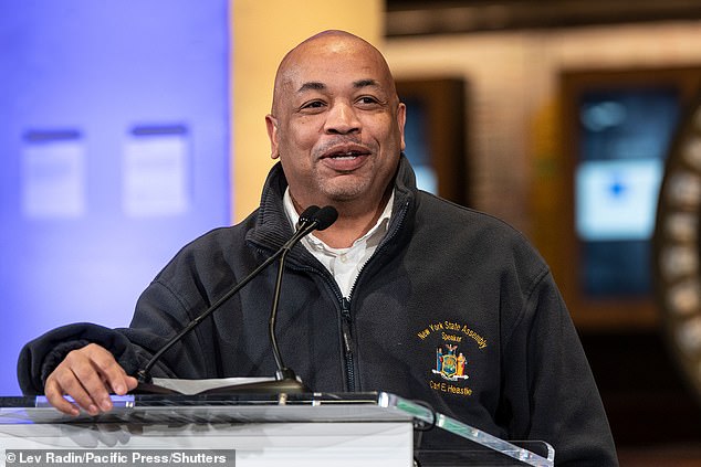 The 32-year-old has been in a relationship with Democratic politician Carl Heastie (pictured) since at least November, according to New York Focus.