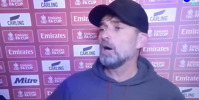 Klopp apparently took umbrage at a question that criticized his team's intensity during extra time.