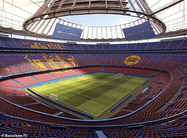 The stadium's capacity will increase to 105,000 when Barcelona's iconic home is completed.