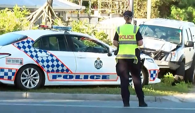 A man has died after the car went up the footpath near a busy intersection at Northgate, in Brisbane's north.