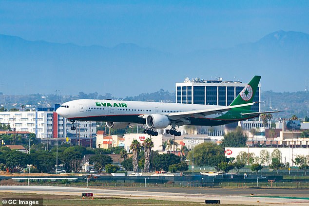 EVA Air flight BR67 from Bangkok to London Heathrow had begun its descent towards the British capital when the man was discovered (stock image)