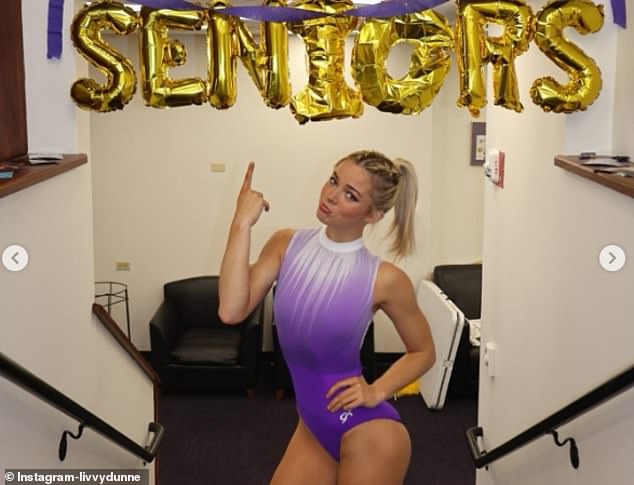 Olivia Dunne shared behind-the-scenes photos from her senior night this weekend