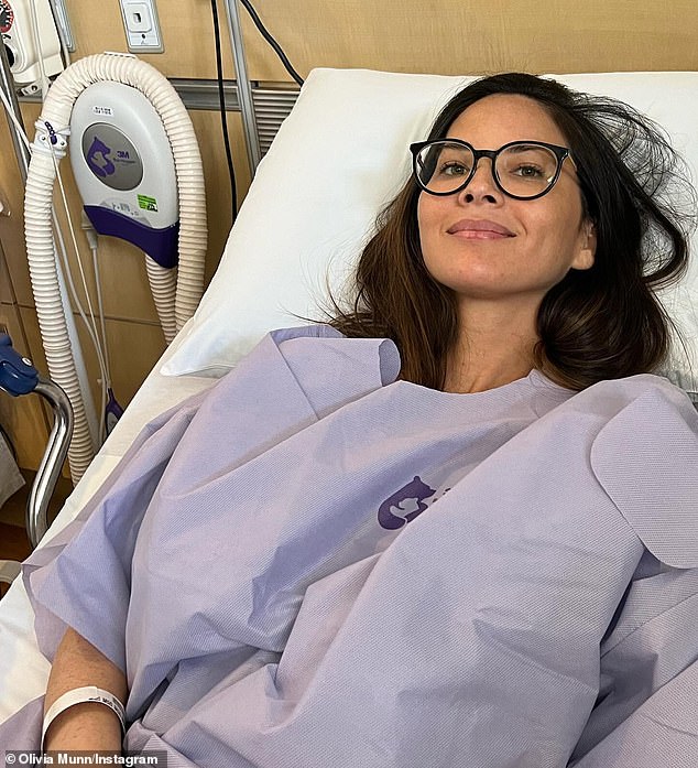 Olivia Munn has revealed she was diagnosed with breast cancer last year - after undergoing four operations in the past 10 months
