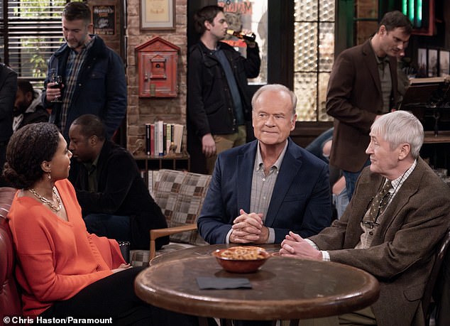 The writers are interested in expanding Nicholas' role (from left: Toks Olagundoye as Olivia, Kelsey Grammer as Frasier Crane and Nicholas Lyndhurst as Alan)