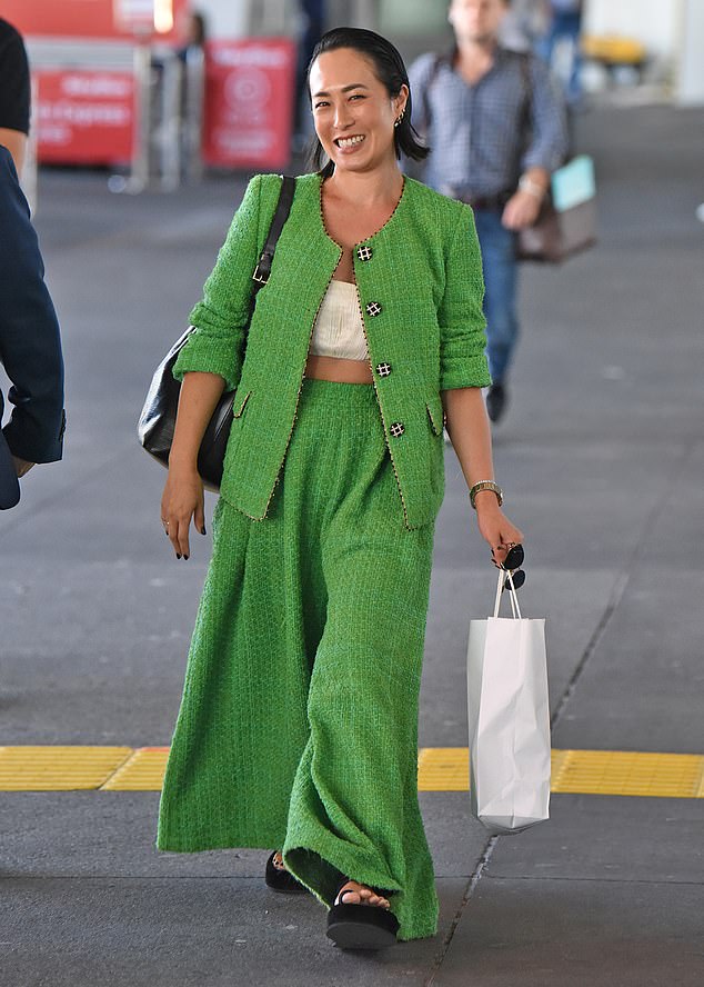 Former MasterChef Australia judge Melissa Leong looked incredibly stylish as she arrived at Melbourne airport on Tuesday.