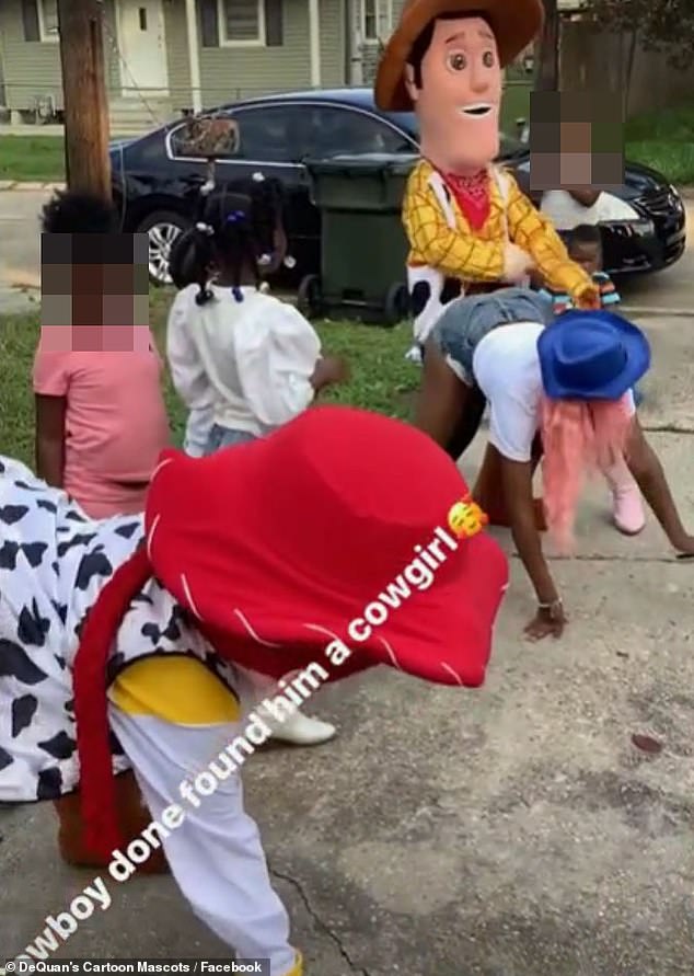 Wild video from a Toy Story-themed children's birthday party has sparked backlash after Jessie is caught twerking with a toddler while Woody bothers a guest.