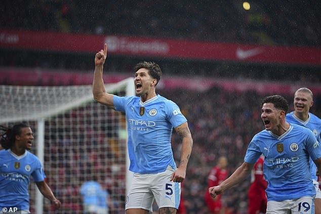 John Stones put Manchester City ahead in the first half after a well-worked corner kick