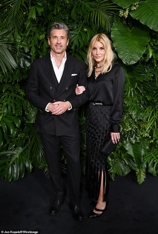 Patrick Dempsey enjoyed a glamorous date night with his groomer-turned-wife Jillian Fink Dempsey at Chanel and Charles Finch's 15th Annual Pre-Oscar Awards Dinner held at the Beverly Hills Hotel on Saturday