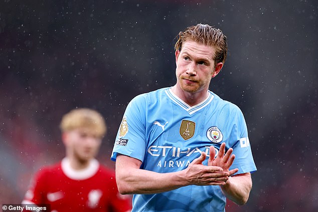 Kevin De Bruyne had an unusually quiet evening against Liverpool at Anfield