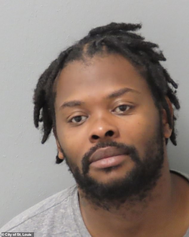 Andre Wilson (pictured), 35, allegedly opened fire on a group when they tried to get into the wrong car. As Bentley ducked for cover, the gunfire prompted another driver to swerve and hit her, leaving her injured on the road